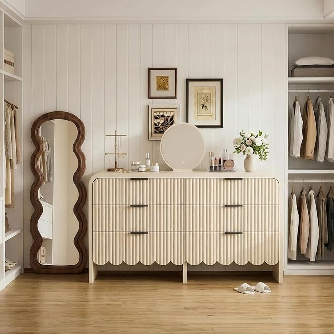 Beige-6 Drawer-dresser