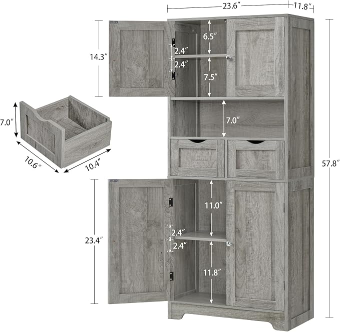 Grey 2 Drawers