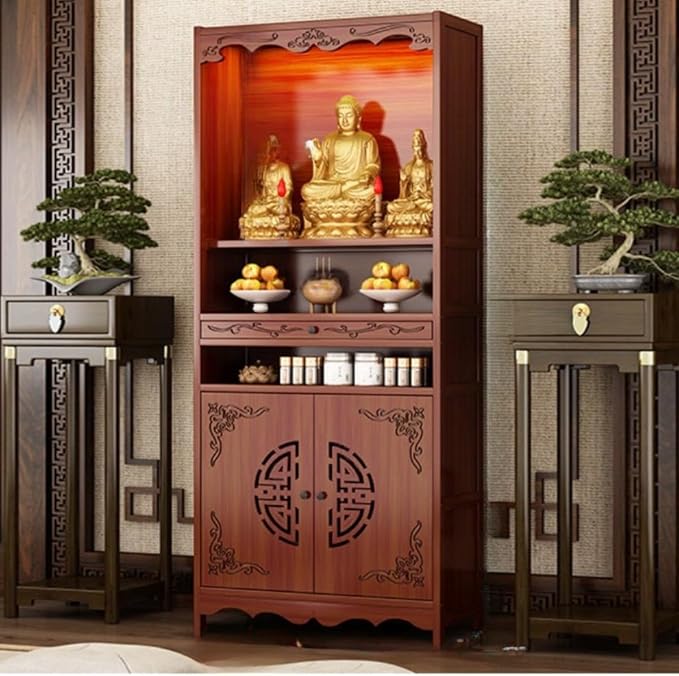 Rosewood Color, Single Drawer With Door