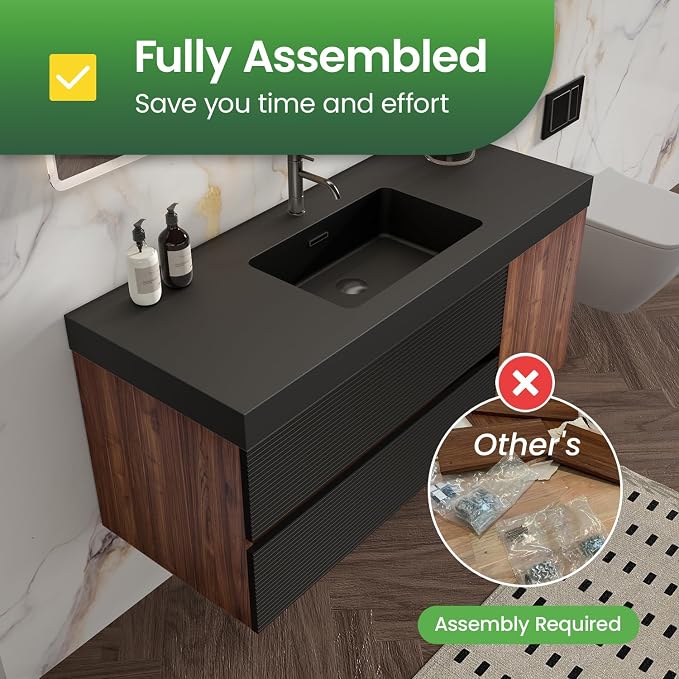 Walnut+black / Black High-rim Sink