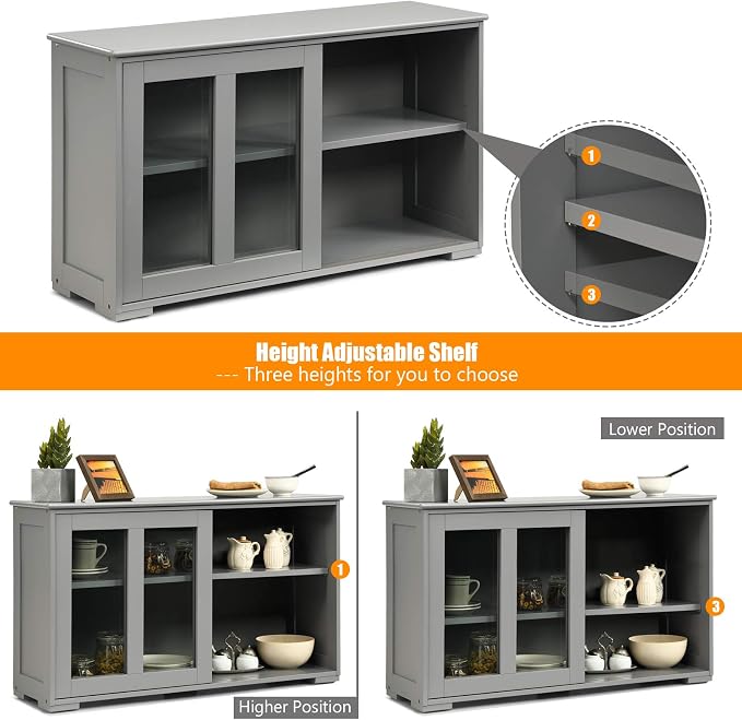 Grey/Glass Sliding Door