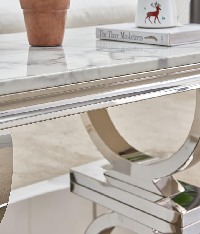 Console Table,white&gold