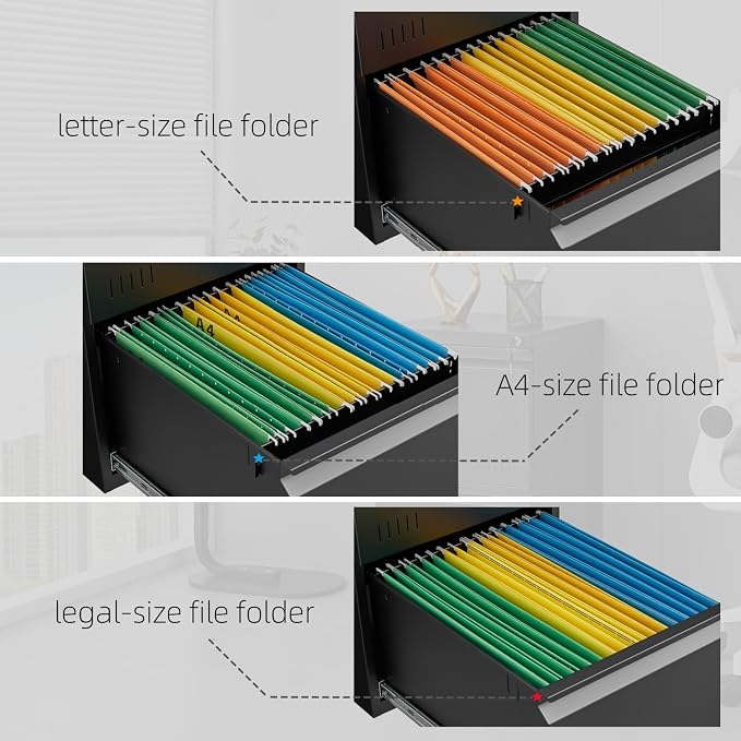 Matte-black 2-drawer Vertical