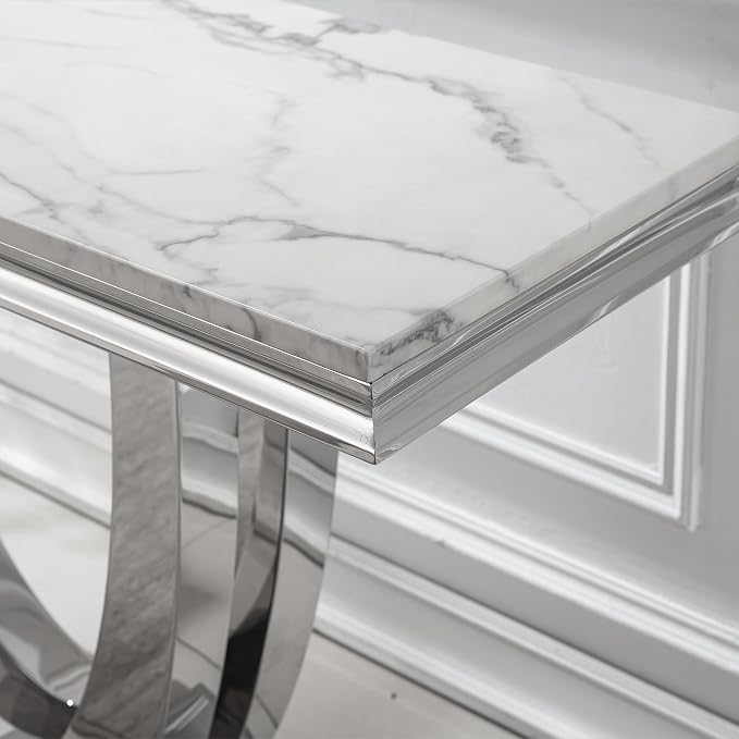 Style3:sofa Table-white&silver