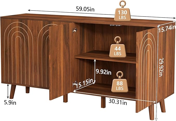 Walnut 1 Pack-4 Door