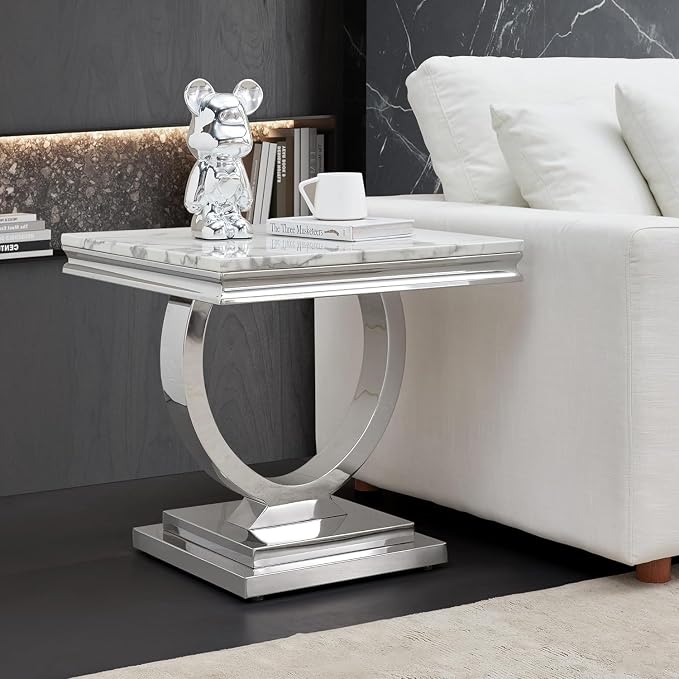 End Table - White Silver