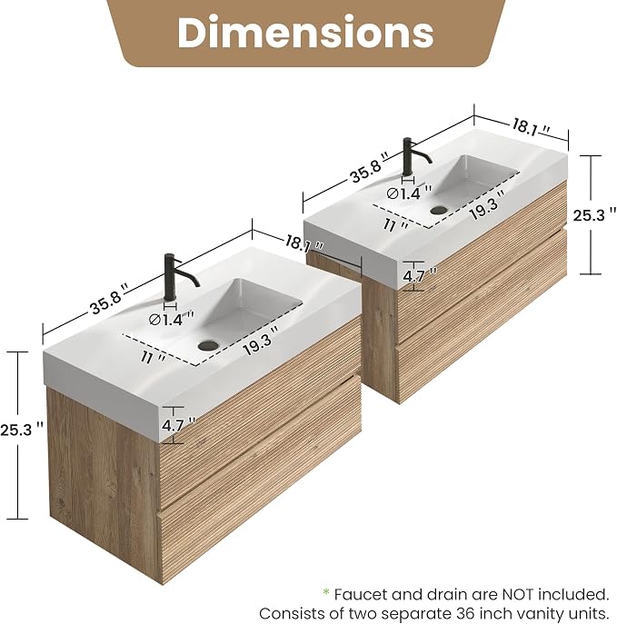 Rough Oak / High-rim Sink