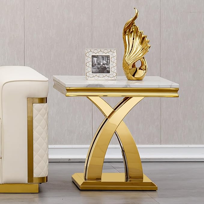 White Gold End Table