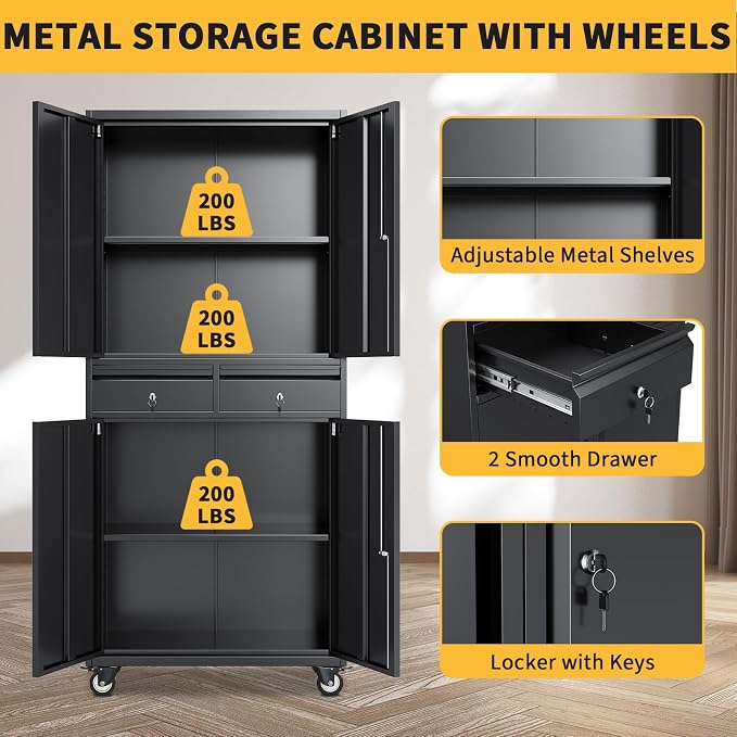 Dark Black With Casters