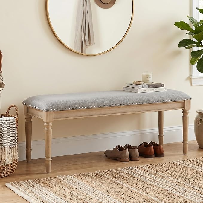 Linen Grey, Nailhead Trim