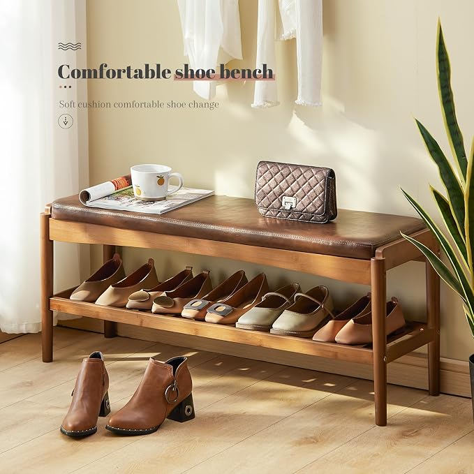 Walnut Bench Top+brown Frame