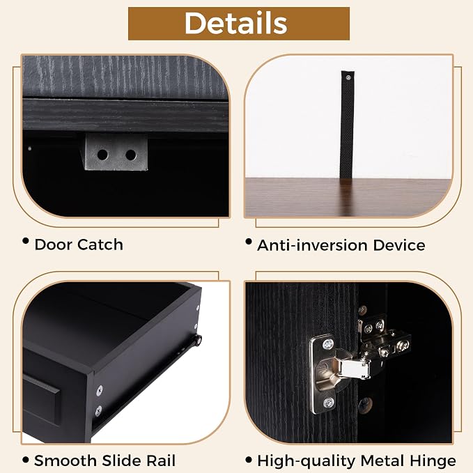 3 Drawers-black