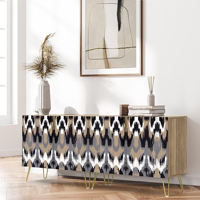 Mid-century Brown Black Polygon Landscape Patterns