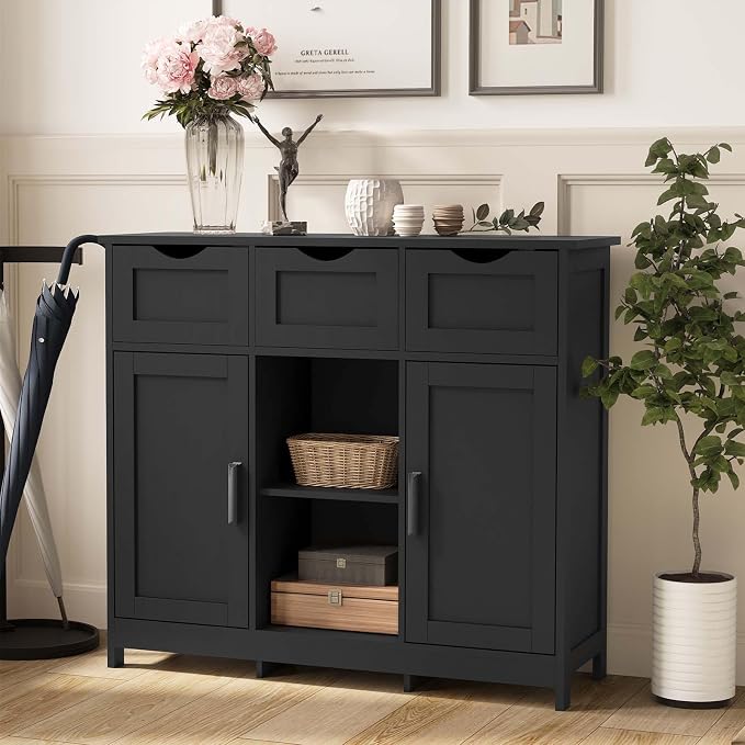 Black-3 Drawers+2 Doors