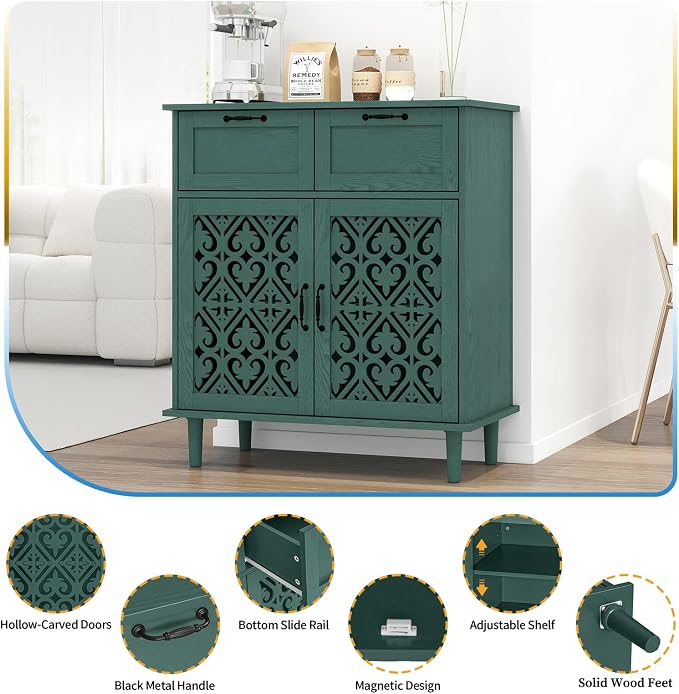 Green_2 Door 2 Drawer