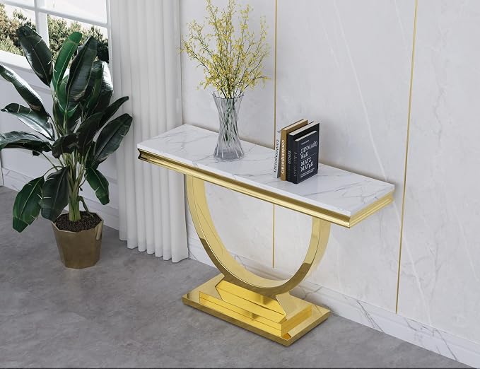 Style1:console Table-white &Gold