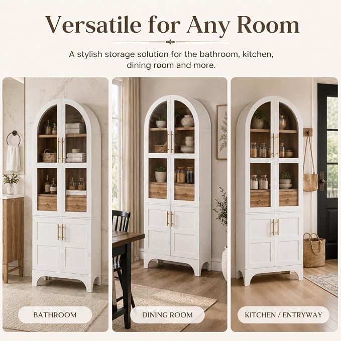 Retro White Arched P Abinet+ Mdf