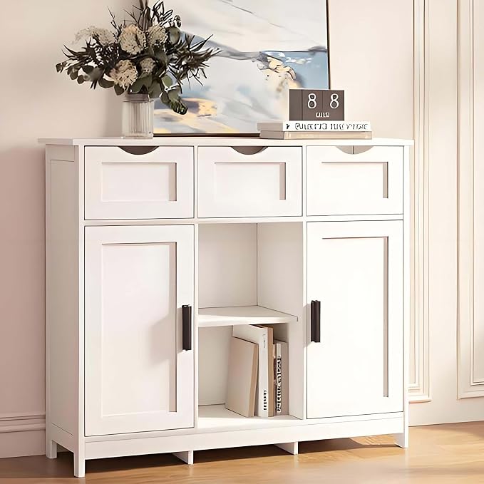 White-3 Drawers+2 Doors