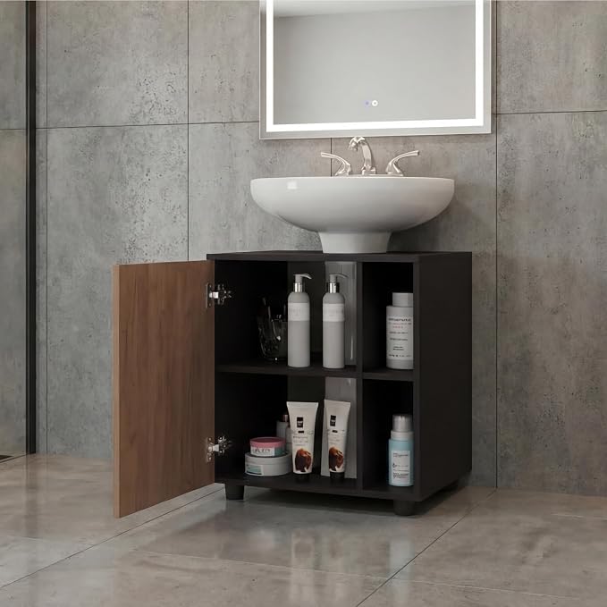 Black, Natural Oak