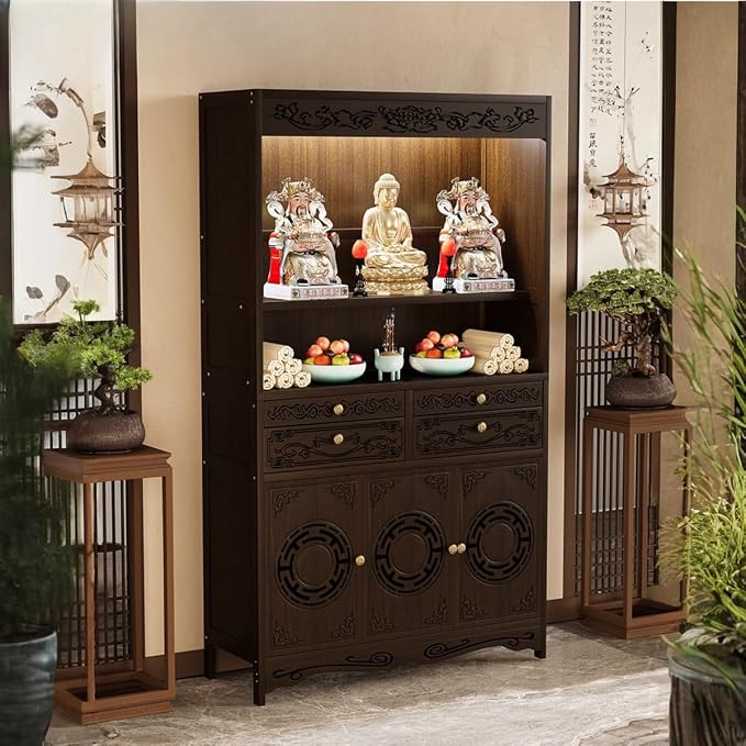 Double Door With Pull-out Board, Buddhist Altar
