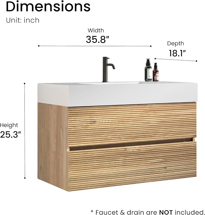 Rough Oak / High-rim Sink