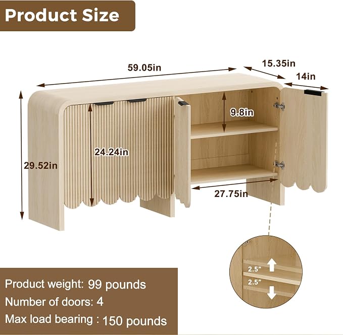Beige-4 Door-buffet