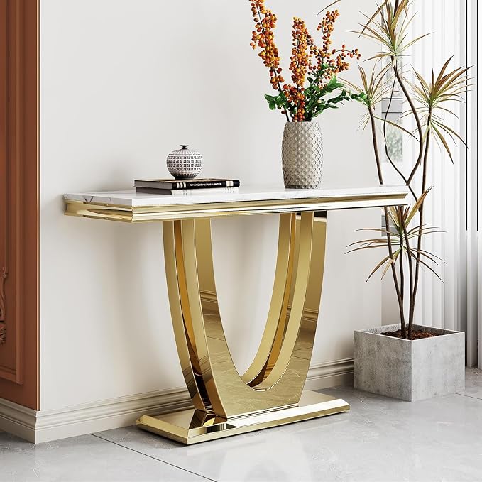 Console Table - White Gold