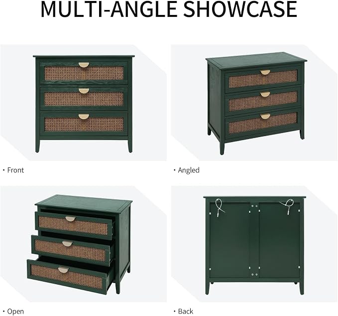 Green 3 Drawer Set of 1
