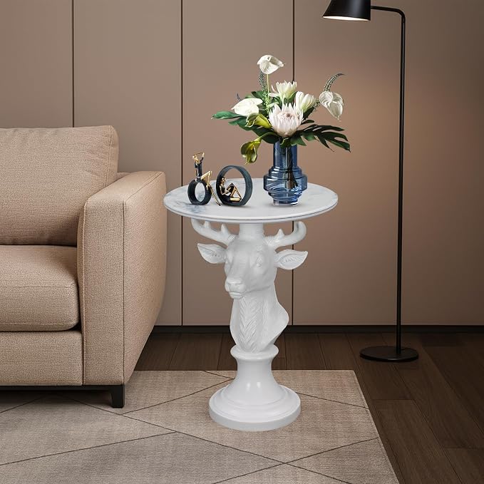 Large White Deer Table