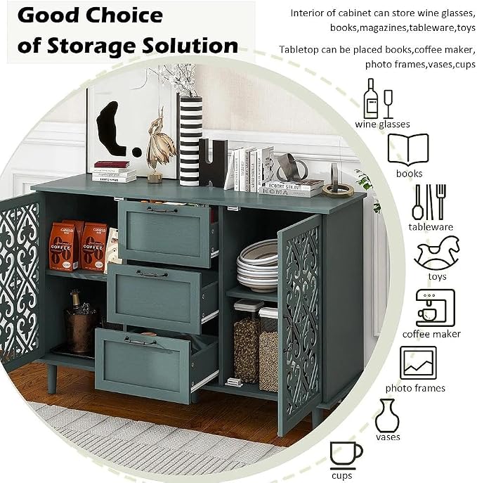 Green 2-door 3-drawer