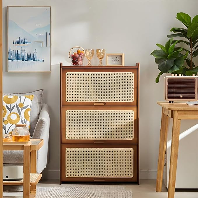 Door Material: Rattan; Color: Brown