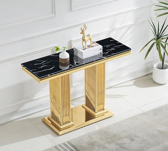 Console Table - Black Gold Base