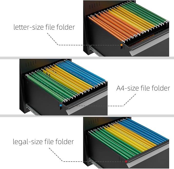 Matte-black 2-drawer Lateral