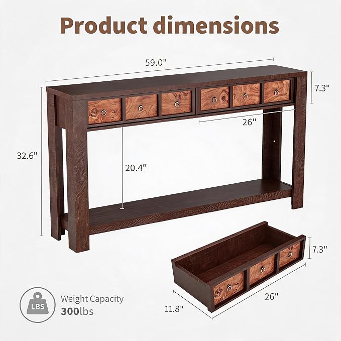 Dark Brown & Walnut
