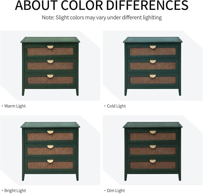 Green 3 Drawer Set of 2