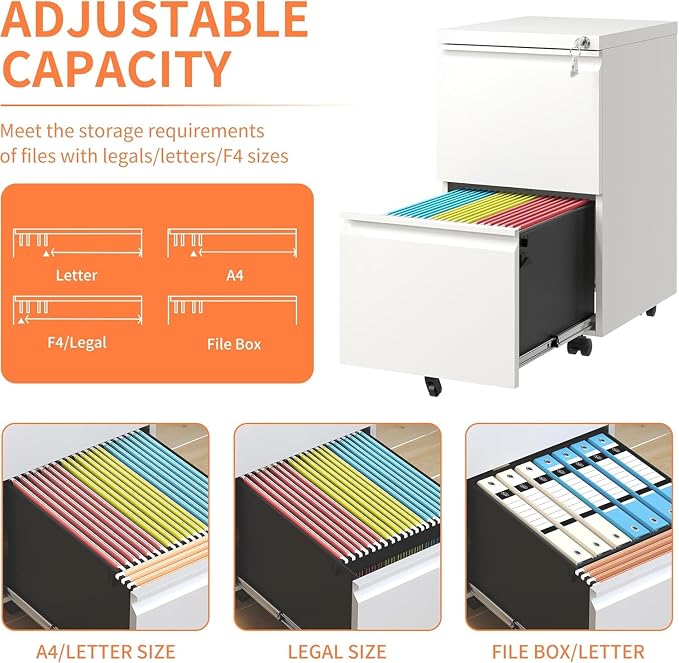 Matte-white 2-drawer Mobile