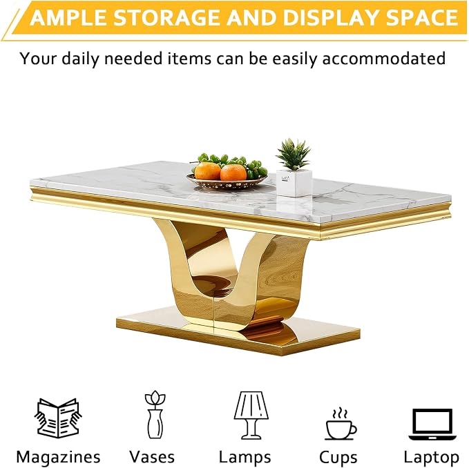 White Golden Coffee Table