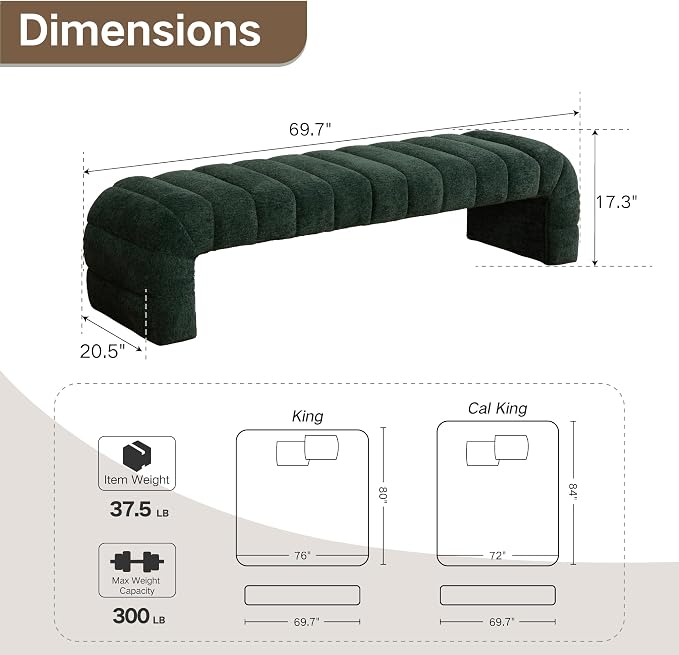 Green 69.7''w