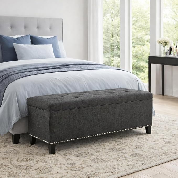 Linen Fabric - Dark Grey 47.5''w