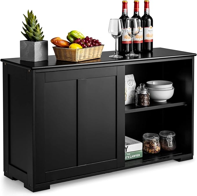 Black/Wooden Sliding Door