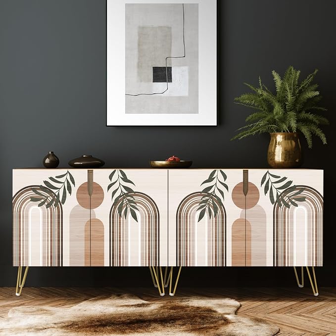 Geometric Arch Palm Leaf Landscape