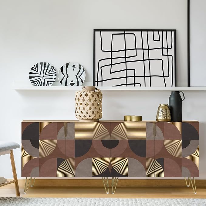 Black, Brown & Gold Geometric Polygons Abstract Shapes