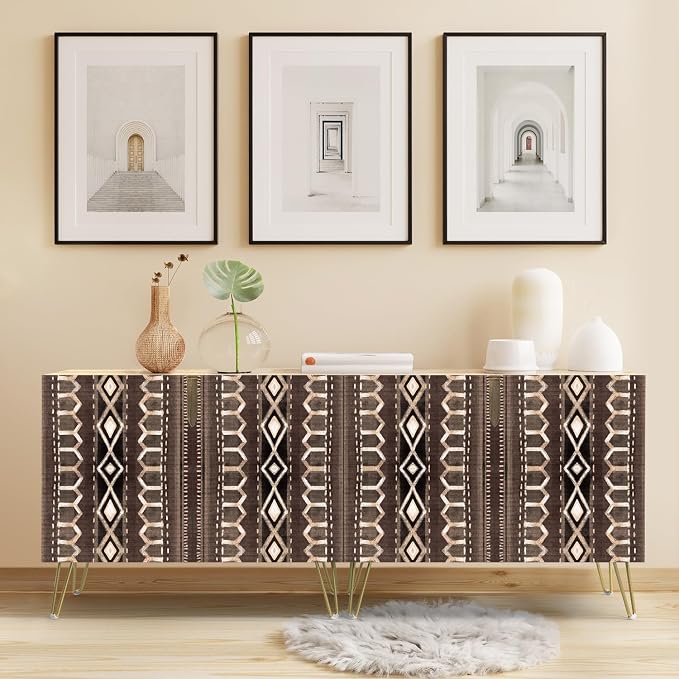 Tan Bohemian Polygon Pattern