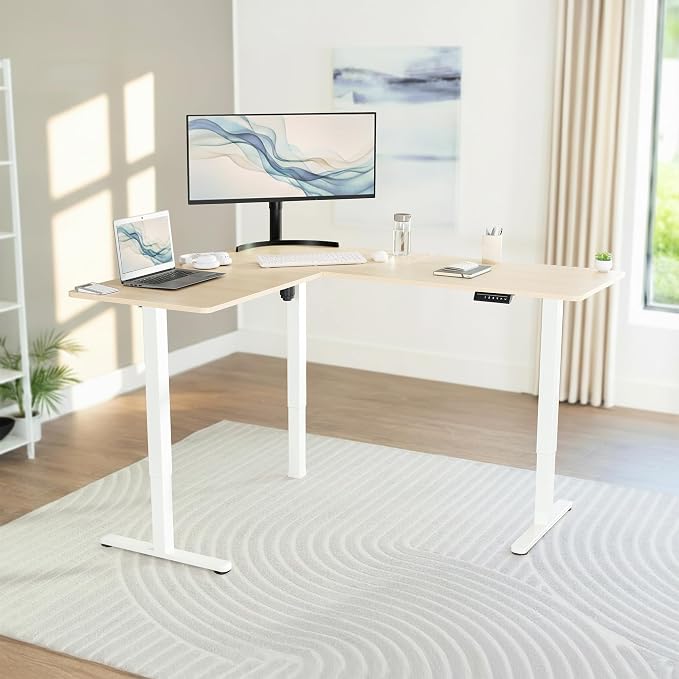 Light Wood Top / White Frame