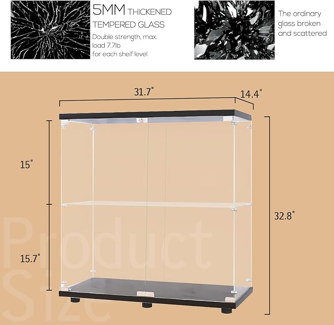 2-door 2-shelf, Black