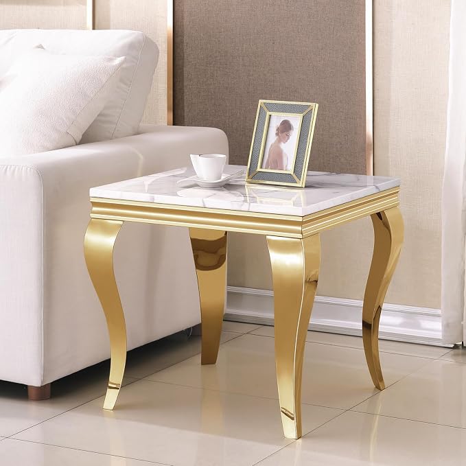 End Table - White Gold Base