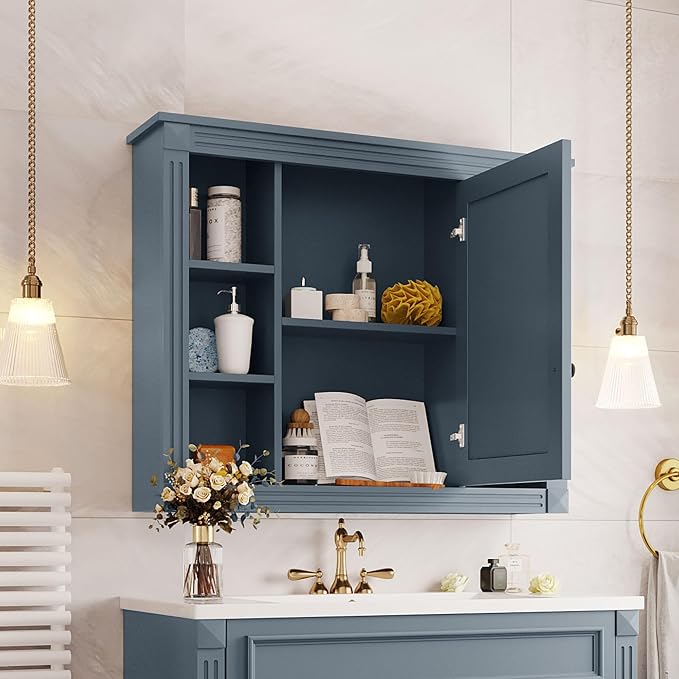 Blue Mirror Cabinet