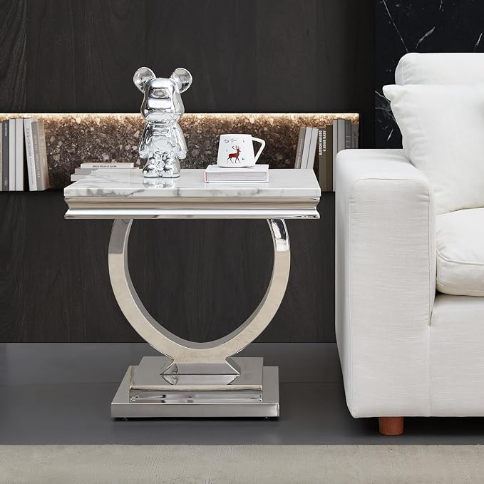 End Table - White Silver