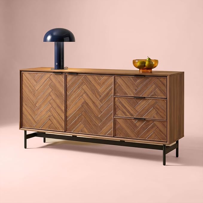 Walnut Herringbone Sideboard