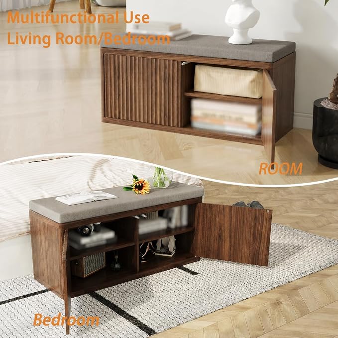 2 Door Shoe Cabinet-walnut